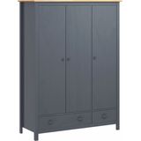 Vidaxl - Kleiderschrank mit 3 Türen Hill Grau 127x50x170 cm Kiefernholz