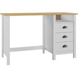 VidaXL Bureau Hill - 3 Lades - 120x50x74 cm - Massief Grenenhout