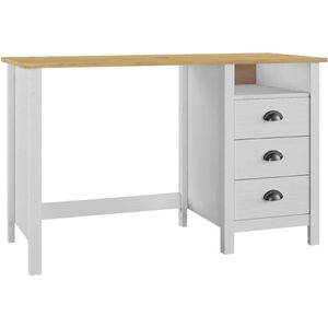 VidaXL Bureau Hill - 3 Lades - 120x50x74 cm - Massief Grenenhout