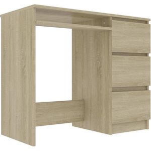 Bureau - Sonoma Eiken - Bewerkt Hout - 3 Lades