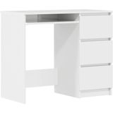 vidaXL Schreibtisch Hochglanz-Weiß 90x45x76 cm Holzwerkstoff