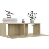 VidaXL Tv-meubel 100x30x30 cm - Bewerkt Hout - Sonoma Eikenkleurig