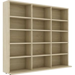 VidaXL Cd-kast 102x23x89,5 cm Bewerkt Hout Sonoma Eikenkleurig