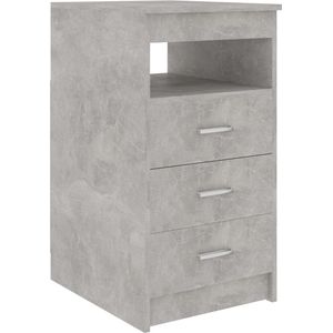 vidaXL - Ladekast - Betongrijs - Bewerk Hout - 3 Lades