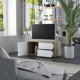 vidaXL-Tv-meubel-80x34x36-cm-spaanplaat-wit-en-sonoma-eikenkleurig