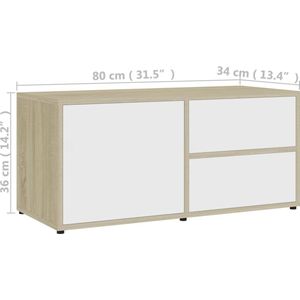 vidaXL-Tv-meubel-80x34x36-cm-spaanplaat-wit-en-sonoma-eikenkleurig