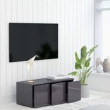 VidaXL Tv-meubel 80x34x30 cm - Spaanplaat Hoogglans Grijs