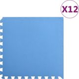 vidaXL Vloermatten 12 st 4,32 ㎡ EVA-schuim blauw