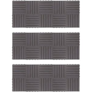 vidaXL - Terrastegels - 30 - st - 30x30 - cm - massief - acaciahout - greywash