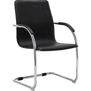 vidaXL Freischwinger Bürostuhl Schwarz Kunstleder