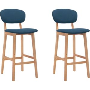 vidaXL Barhocker 2 Stk. Blau Stoff