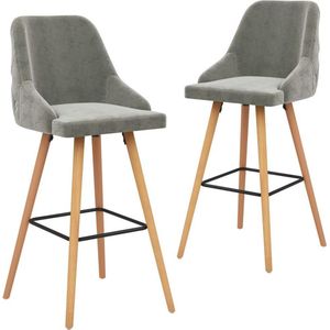 Barhocker 2 Stk. Hellgrau Samt Vidaxl