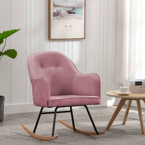 vidaXL - Schommelstoel - fluweel - roze