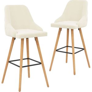 VidaXL Barstoelen 2 st. Fluweel Crème