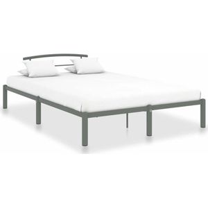 vidaXL - Bedframe - metaal - grijs - 140x200 - cm