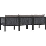 3-Sitzer-Sofa mit Auflage Anthrazit Poly Rattan Vidaxl