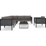 VidaXL 8-delige Loungeset met Kussens - Poly Rattan Antraciet