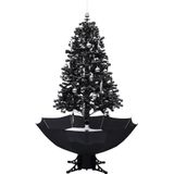 vidaXL - Kerstboom - sneeuwend - met - paraplubasis - 170 - cm - PVC - zwart