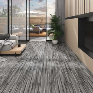 vidaXL - Vloerplanken - niet-zelfklevend - 5,26 - m² - 2 - mm - PVC - gestreept - grijs