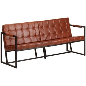 3-Sitzer-Sofa Braun Echtes Ziegenleder vidaXL