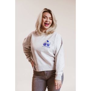 Pinned by K - Sweater - Lichtgrijs - 100% Katoen - Ronde Hals - Lange Mouwen