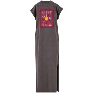 Pinned by K Curve - Maxi Jurk - Antraciet - Katoen - Korte Mouwen