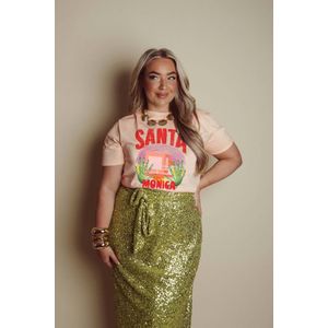 Pinned by K Curve - T-shirt - Zalm - Korte Mouwen - Ronde Hals - 100% Katoen