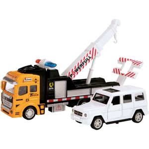 Toi-toys Sleepwagen Met Auto Metal Jongens Geel