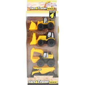 Toi-toys Bouwvoertuigen Geel 4 Stuks