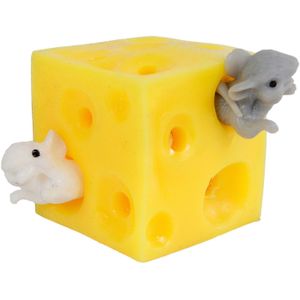 Toi-toys Stuiterbal Stuiterkaas 2 Muizen Rubber Geel 3-delig