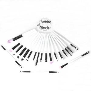 Make-up Brush Set Professional - 20 stuks - White with Black