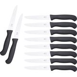 CS Solingen - Tafelmes - RVS - Zwart Kunststof - 10 Stuks