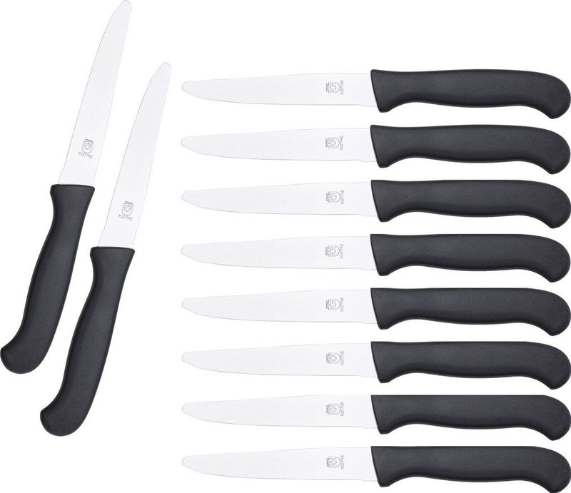 CS Solingen - Tafelmes - RVS - Zwart Kunststof - 10 Stuks