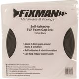 Fixman Zelfklevende tochtstrip - EVA schuim - 3-8 mm - 10,5 meter - zwart - 3 stuks