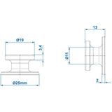 Pro Plus Koordhouder - Rond - Ø 19/25 x 13 mm - Kunststof - Zwart - 10 stuks