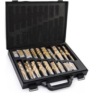 Hofftech - HSS Titanium Spiraal Boorset - 170-delig - Metalen Koffer
