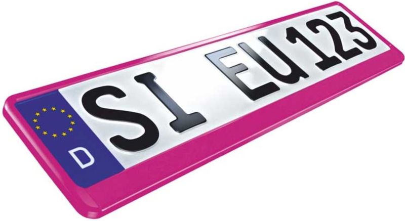 Alti Giri Kentekenplaathouder - Click - 52 x 11 cm - Roze