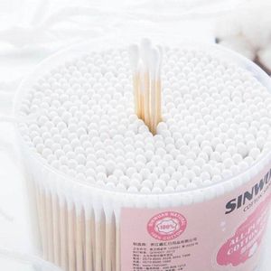 Merkloos Bamboe Wattenstaafjes - 7.5 cm - in Plastic Doos - 500 stuks