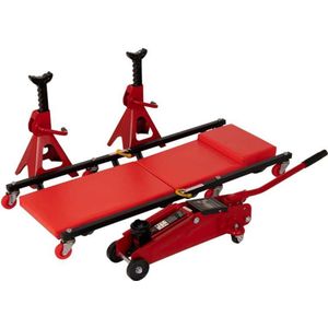 Topgear - Complete Garageset - Ligkar met Kussen - Garagekrik 2 Ton - Assteunen 2 Ton