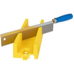 Topgear Verstekbak met zaag - 45° en 90° hoeken - Houten handvat - 25 cm zaagblad