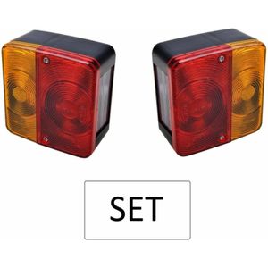 Benson Achterlicht Aanhangwagen - Caravan - Vierkant - 98 x 104 mm voor Aanhanger - Links en Rechts (set)