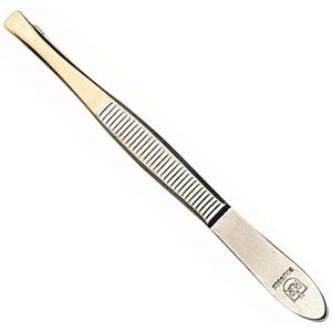 RÖR Solingen Epileer Tweezer / Pincet - 75 mm - Recht - RVS - Verguld