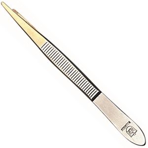 RÖR Solingen Epileer Tweezer / Pincet - 75 mm - Spits - RVS - Verguld