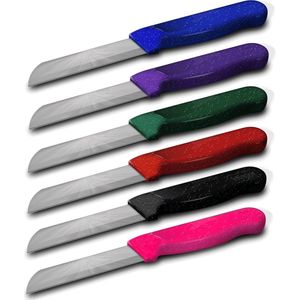 Solingen Kartelmes - Tomatenmes met Kartel - Robuust Handvat - RVS - 18.5 cm met ""Blade Cover"" - Mix Glitter - 6 stuks