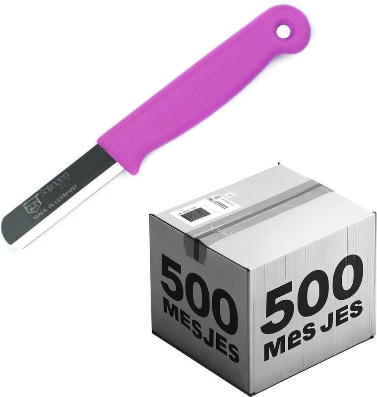 Solingen Bandstaal Mes - HACCP - Roze - RVS Lemmet 40 mm