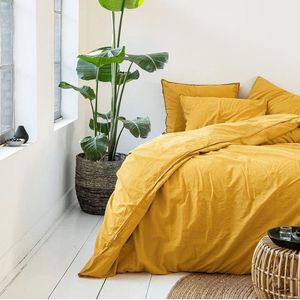 Presence Plain Percale Dekbedovertrek Okergeel Percale katoen