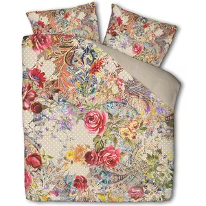 Sassy B Beddengoed Streep Tease Omkeerbaar Dubbel Dekbedovertrek Set met Kussenslopen Roze