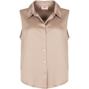 Freebird Blouse Babs Sl Wv Satin Vis 25 1 24 Beige Dames Maat - L