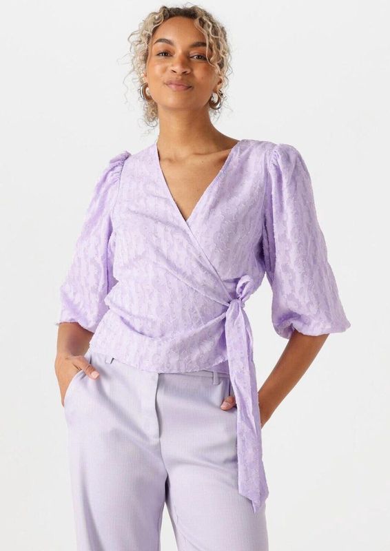 Freebird Blouse Paars - Effen - V-hals