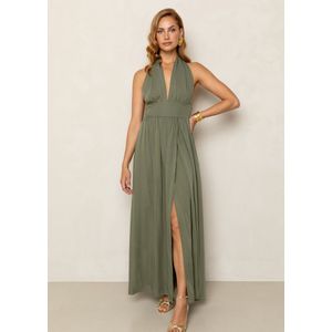 Freebird Dominic Maxi Jurk - Olijf - Dames